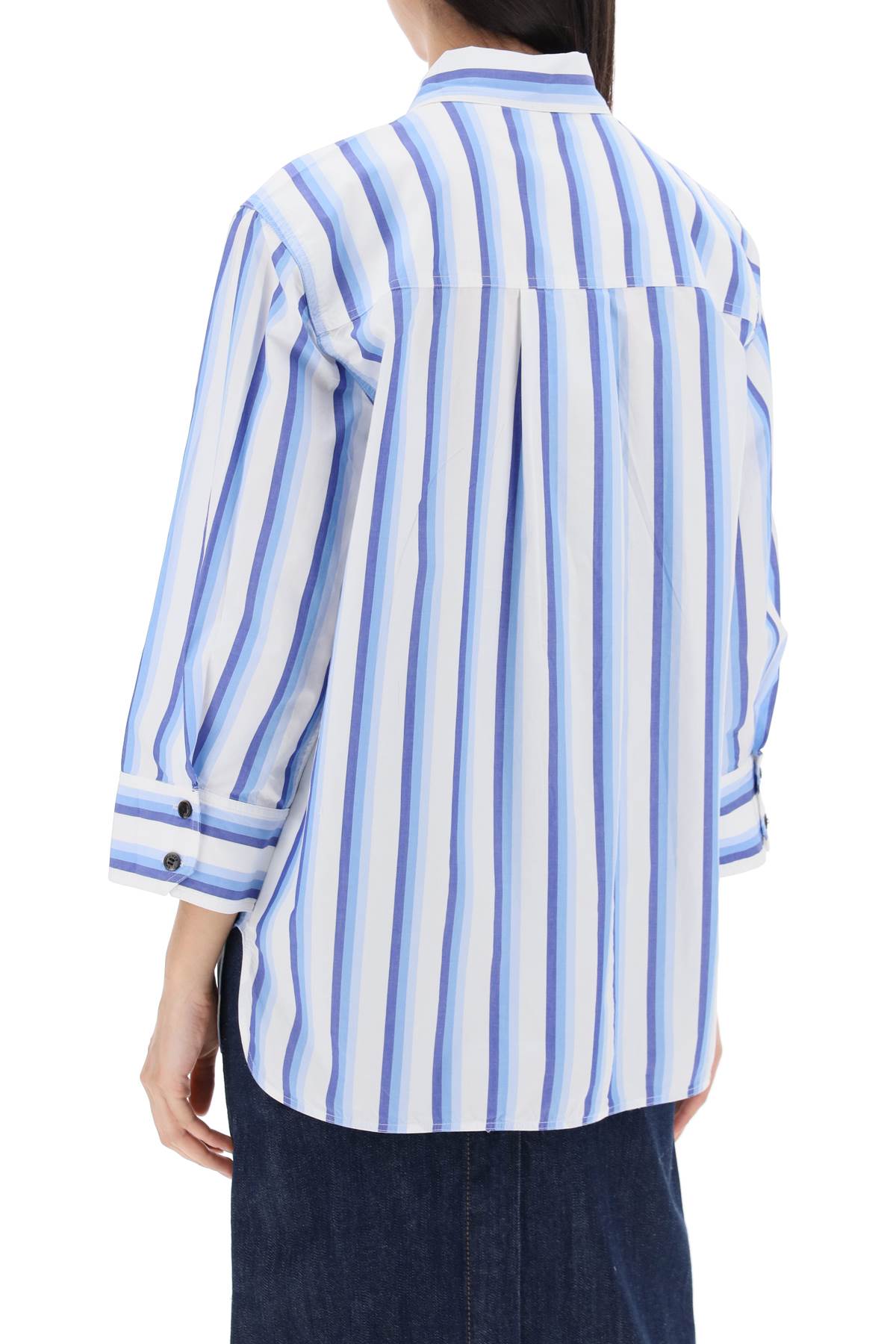 Ganni "oversized striped poplin shirt-2