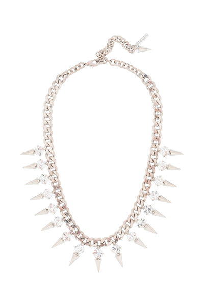 Alessandra rich choker with crystals and spikes-0