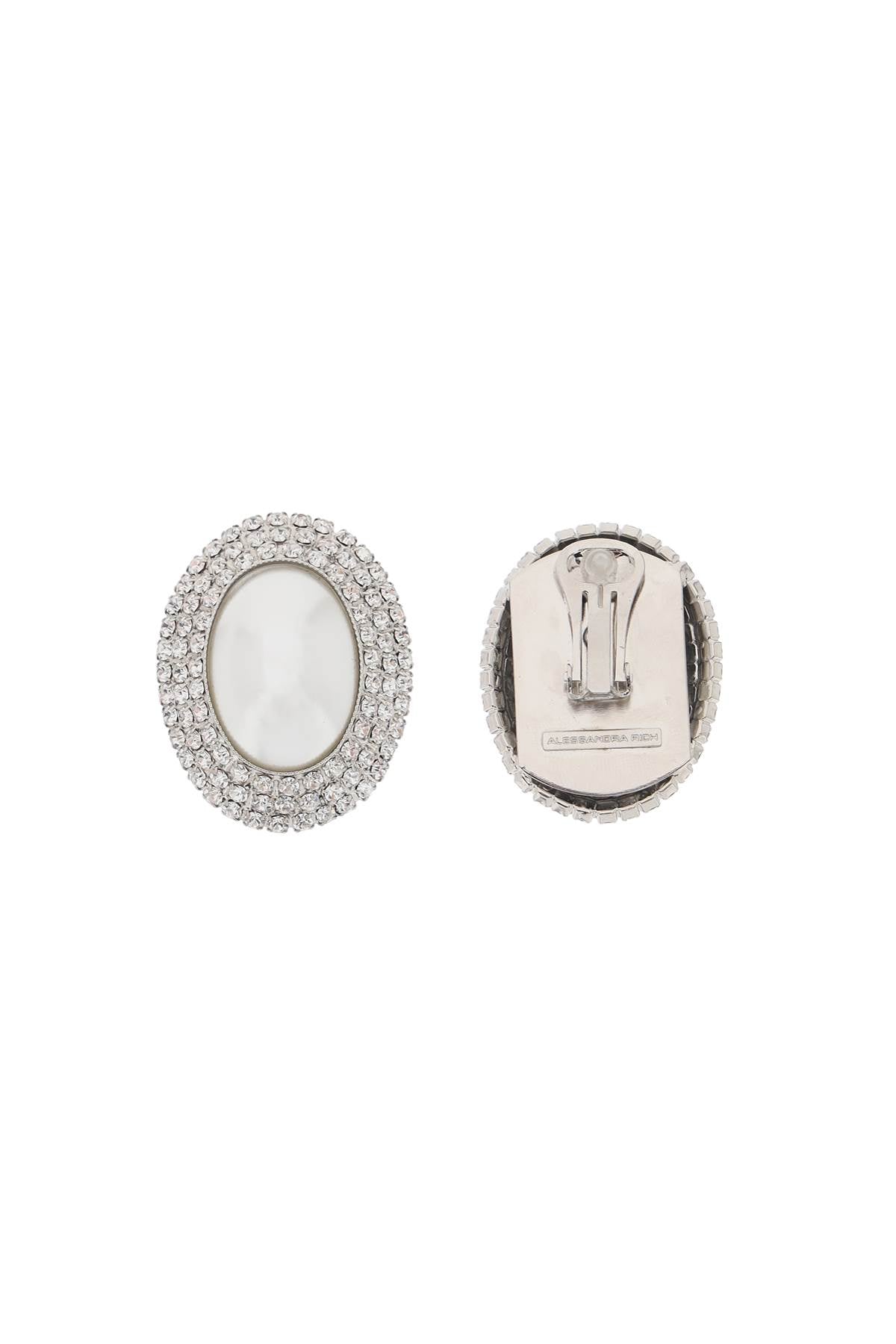 Alessandra rich oval earrings with pearl and crystals-2