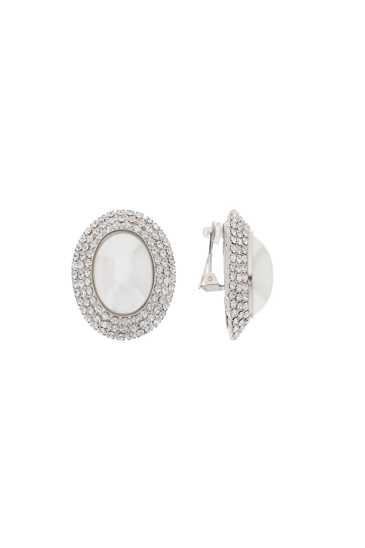 Alessandra rich oval earrings with pearl and crystals-0