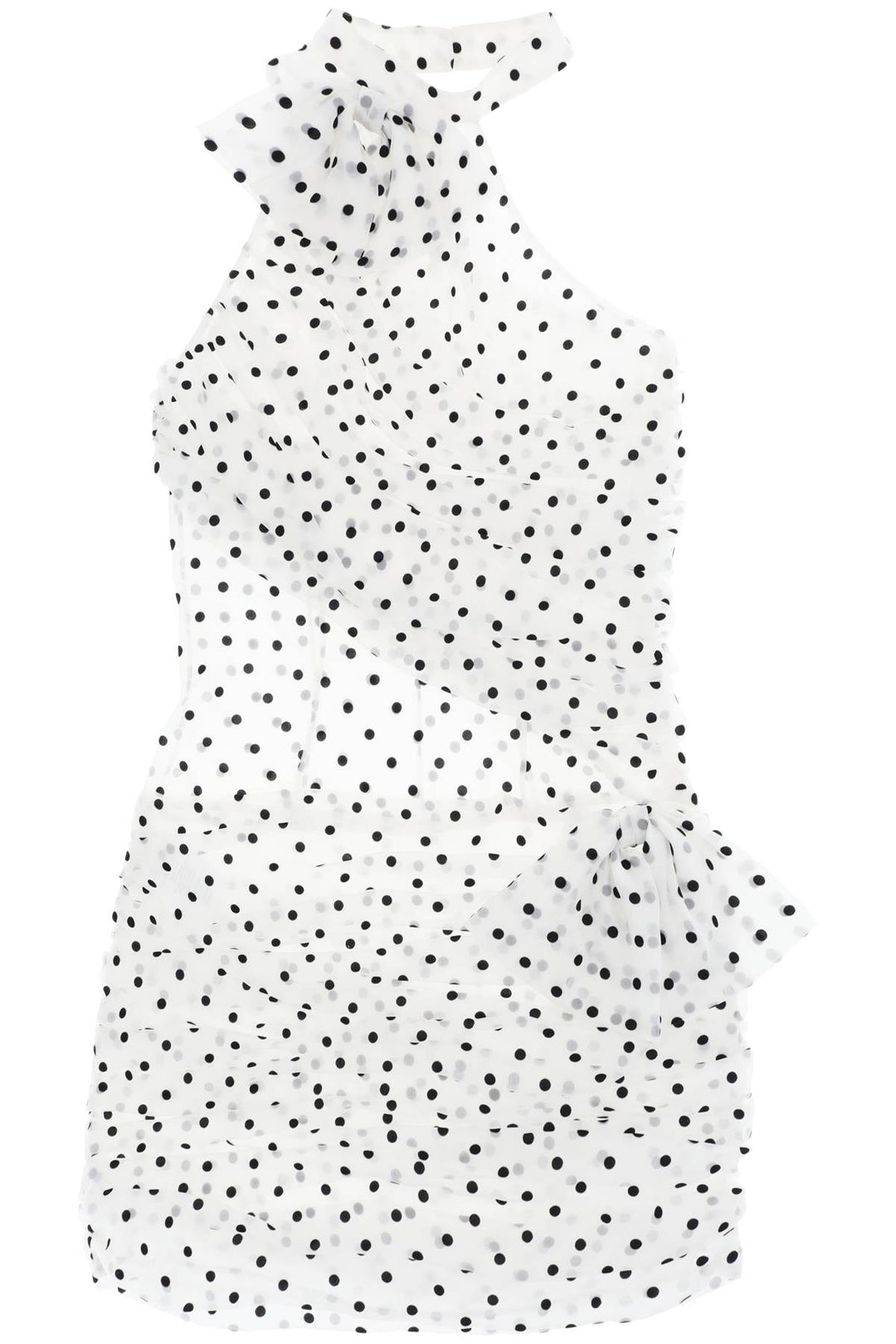 one-shoulder mini dress in polka-0