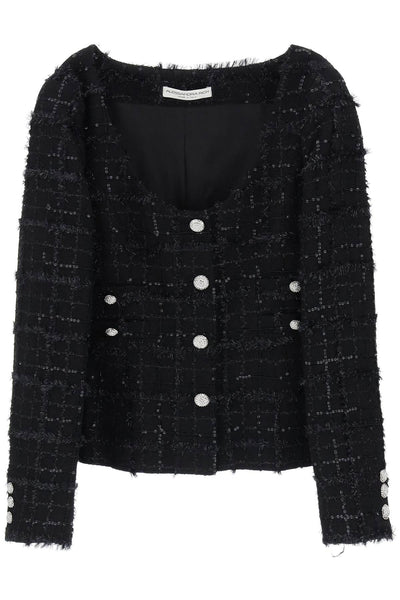 Alessandra rich tweed jacket with sequins embell-0