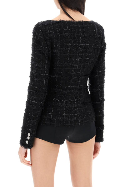 Alessandra rich tweed jacket with sequins embell-2