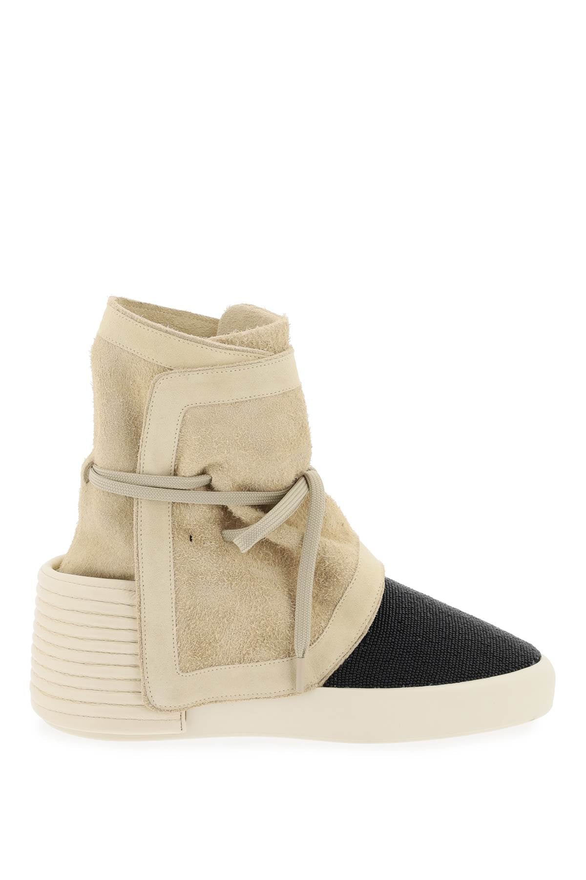 Fear of god high-top suede and beaded leather moc-0