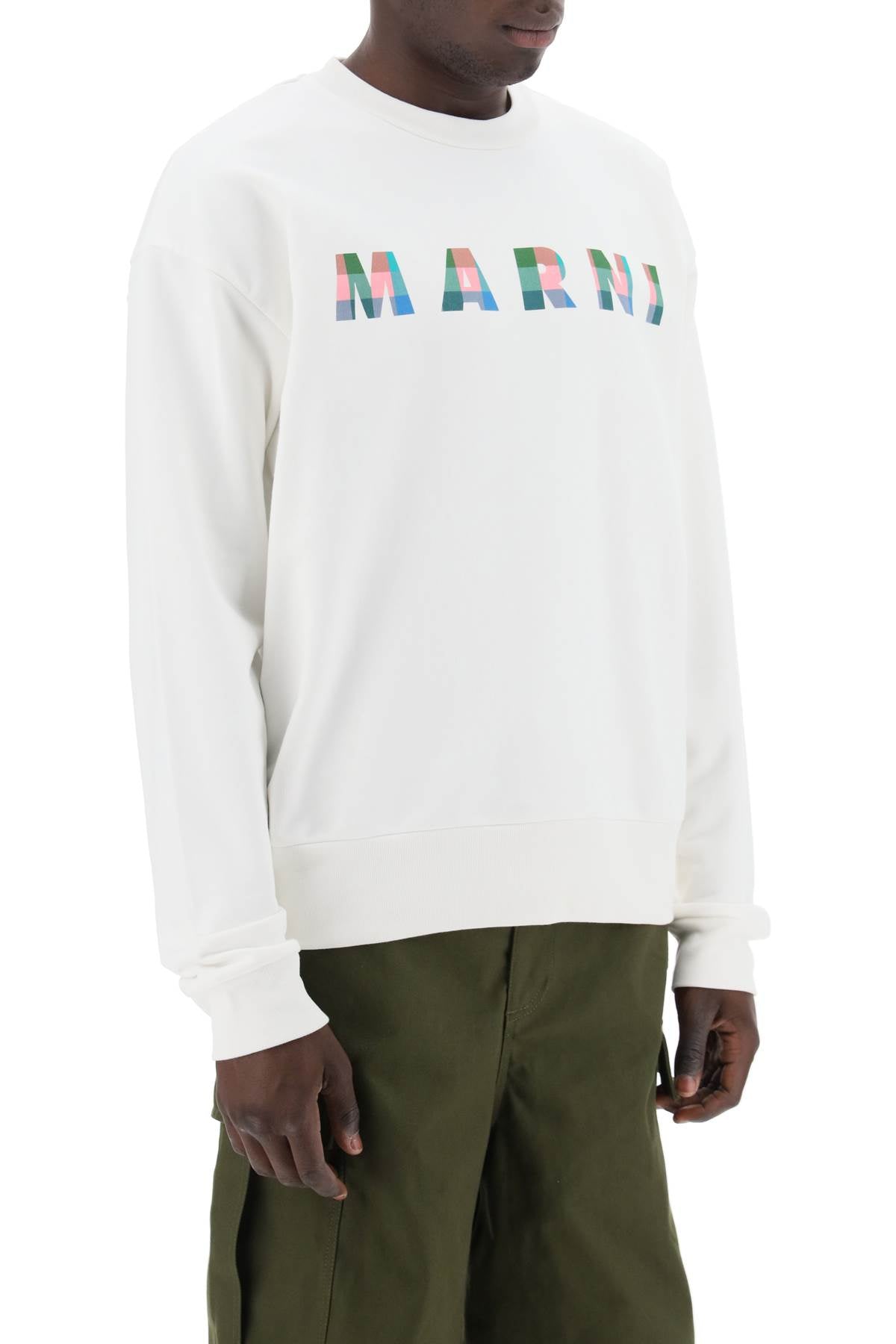 Marni sweatshirt with plaid logo-1