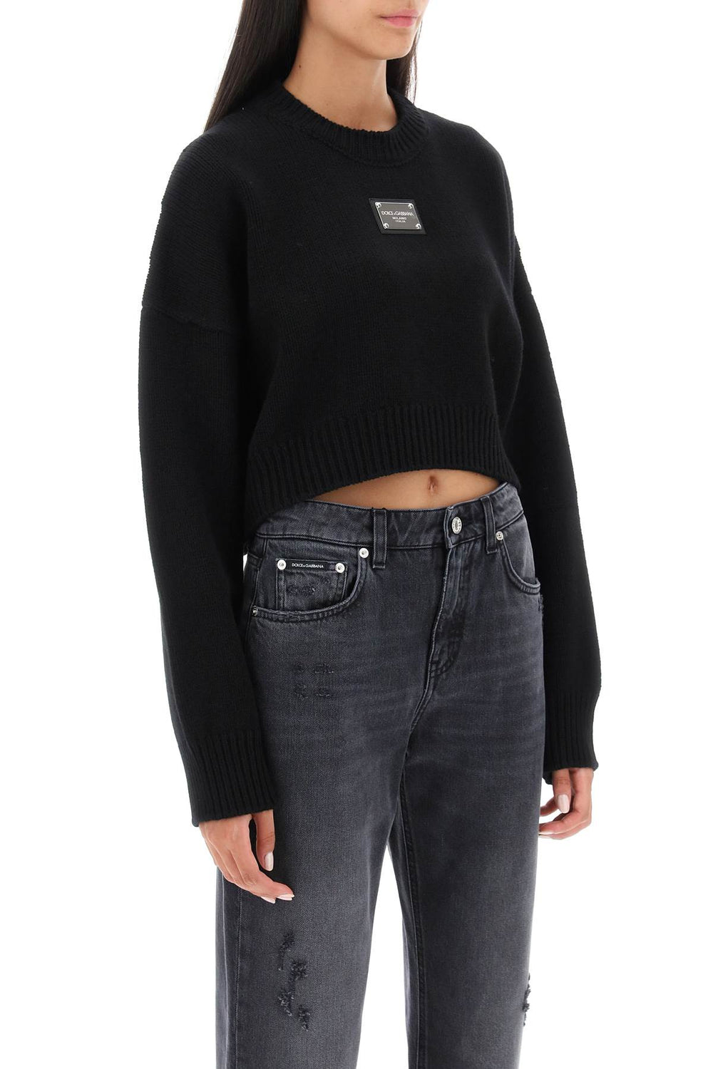 logo plaque cropped sweater-1