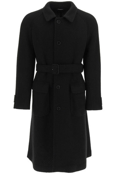tailored wool blend knit coat-0