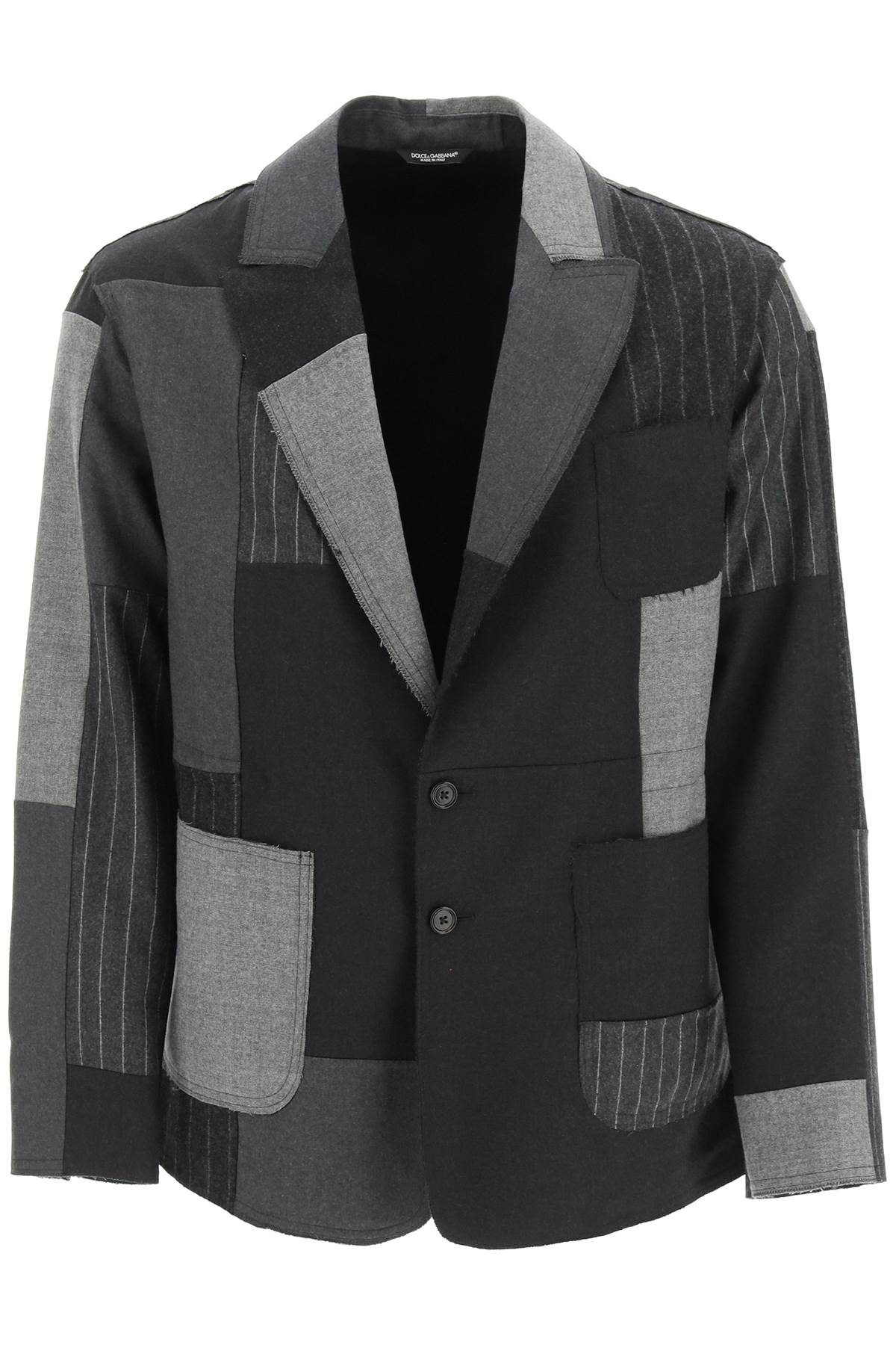 patchwork wool jacket-0