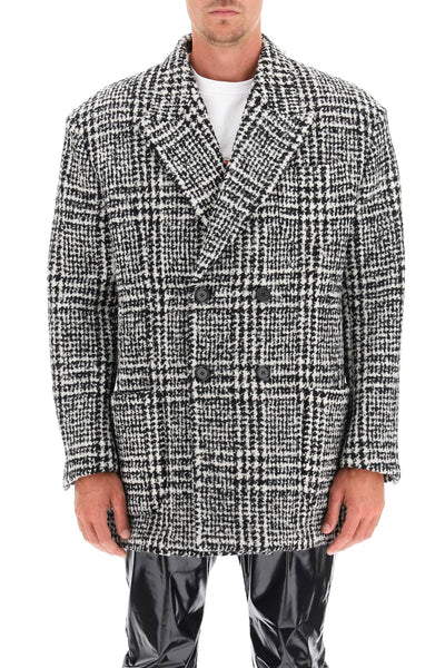 checkered double-breasted wool jacket-1