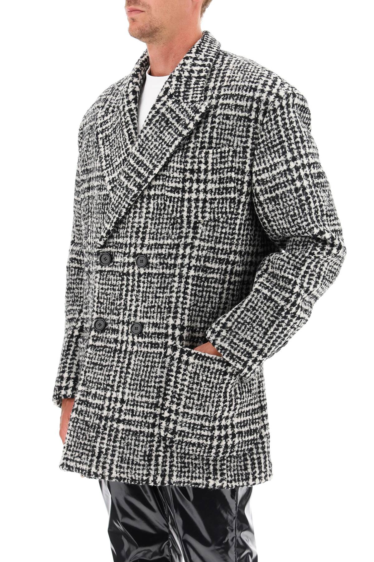 checkered double-breasted wool jacket-3