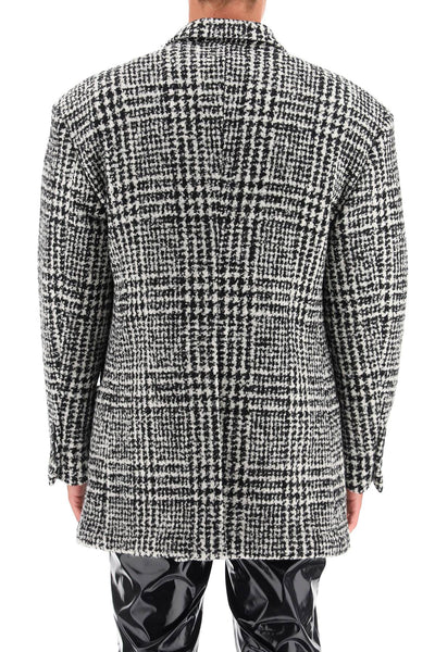 checkered double-breasted wool jacket-2