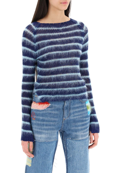 Marni striped cotton and mohair pullover-1