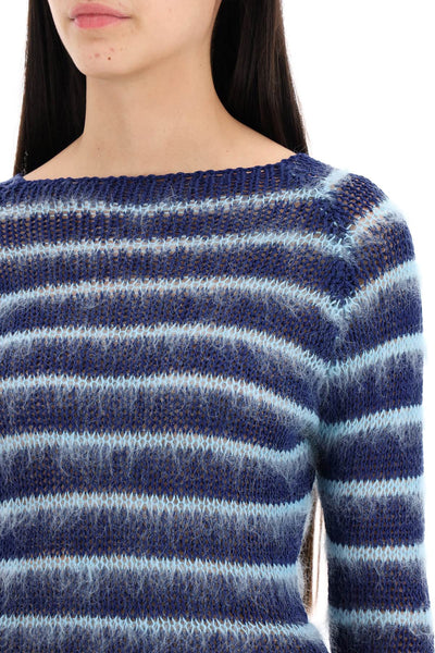 Marni striped cotton and mohair pullover-3
