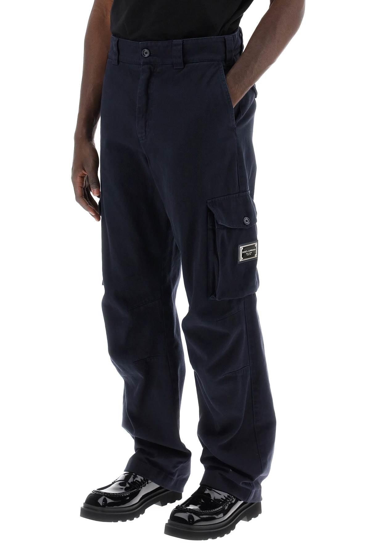 cargo pants with logo plaque-3