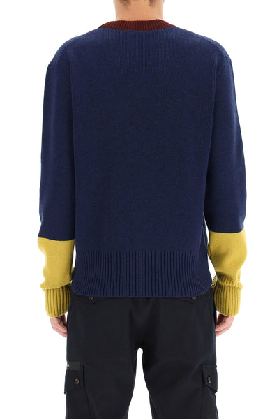 wool sweater with logo patch-2