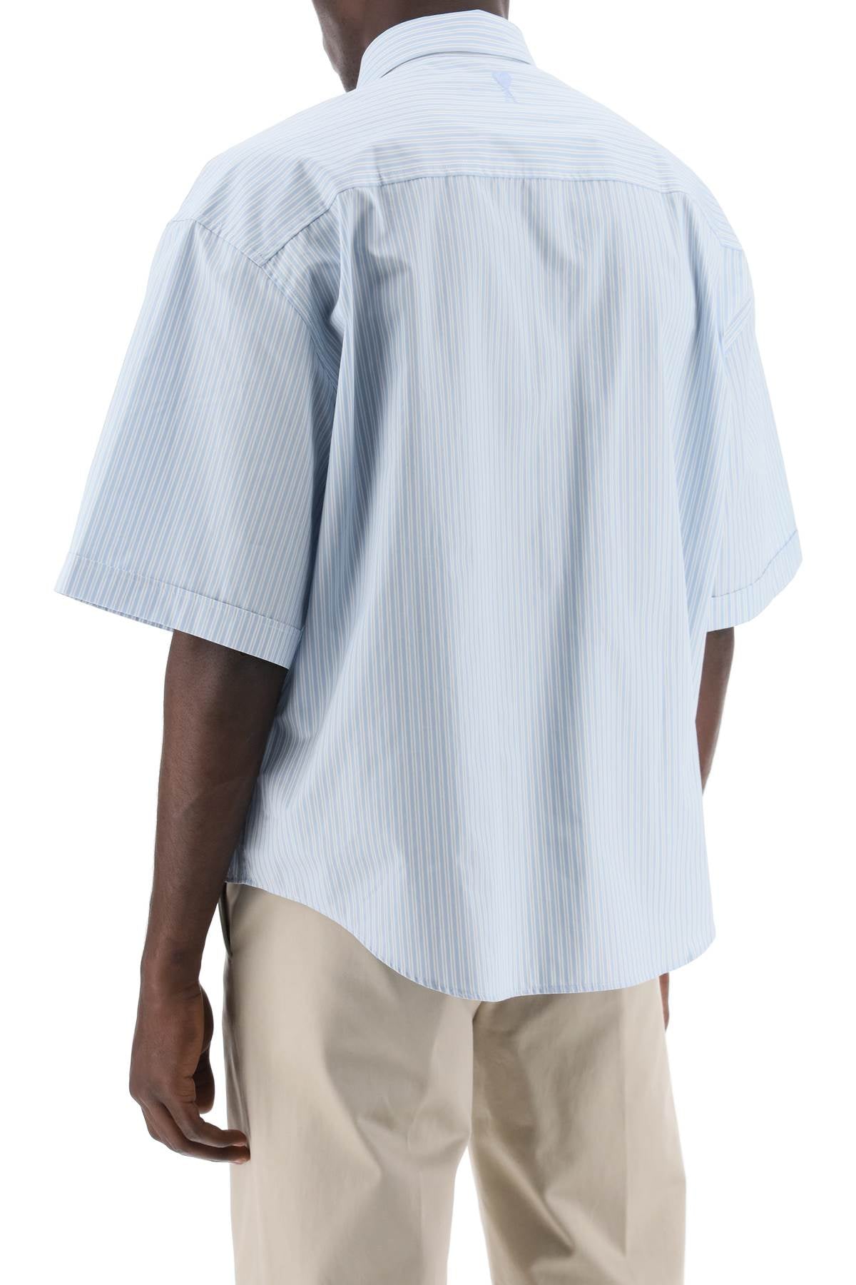 Ami paris short-sleeved striped shirt-2