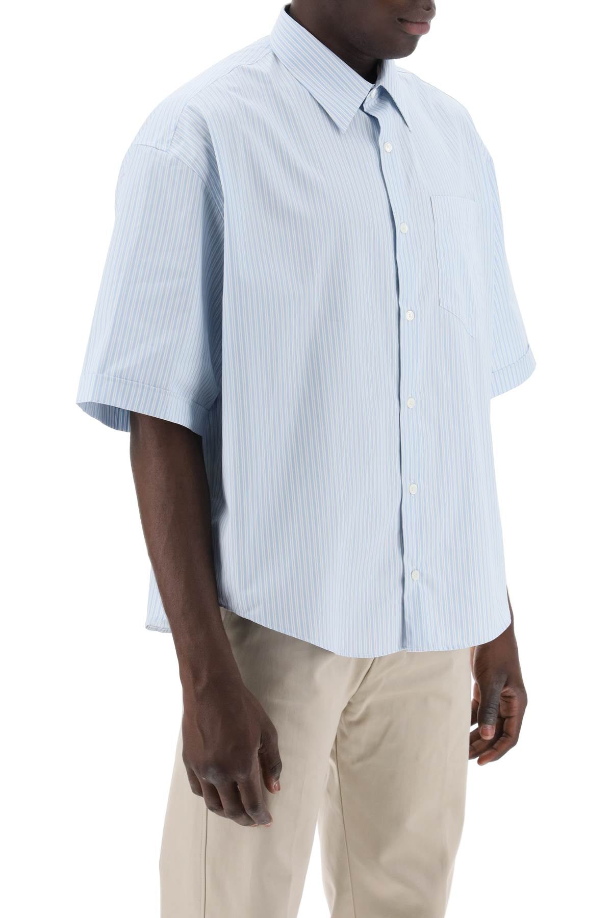 Ami paris short-sleeved striped shirt-1