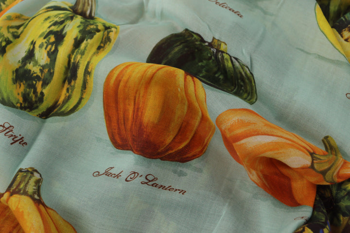 Dolce & Gabbana Vegetable Print Silk Blend Scarf