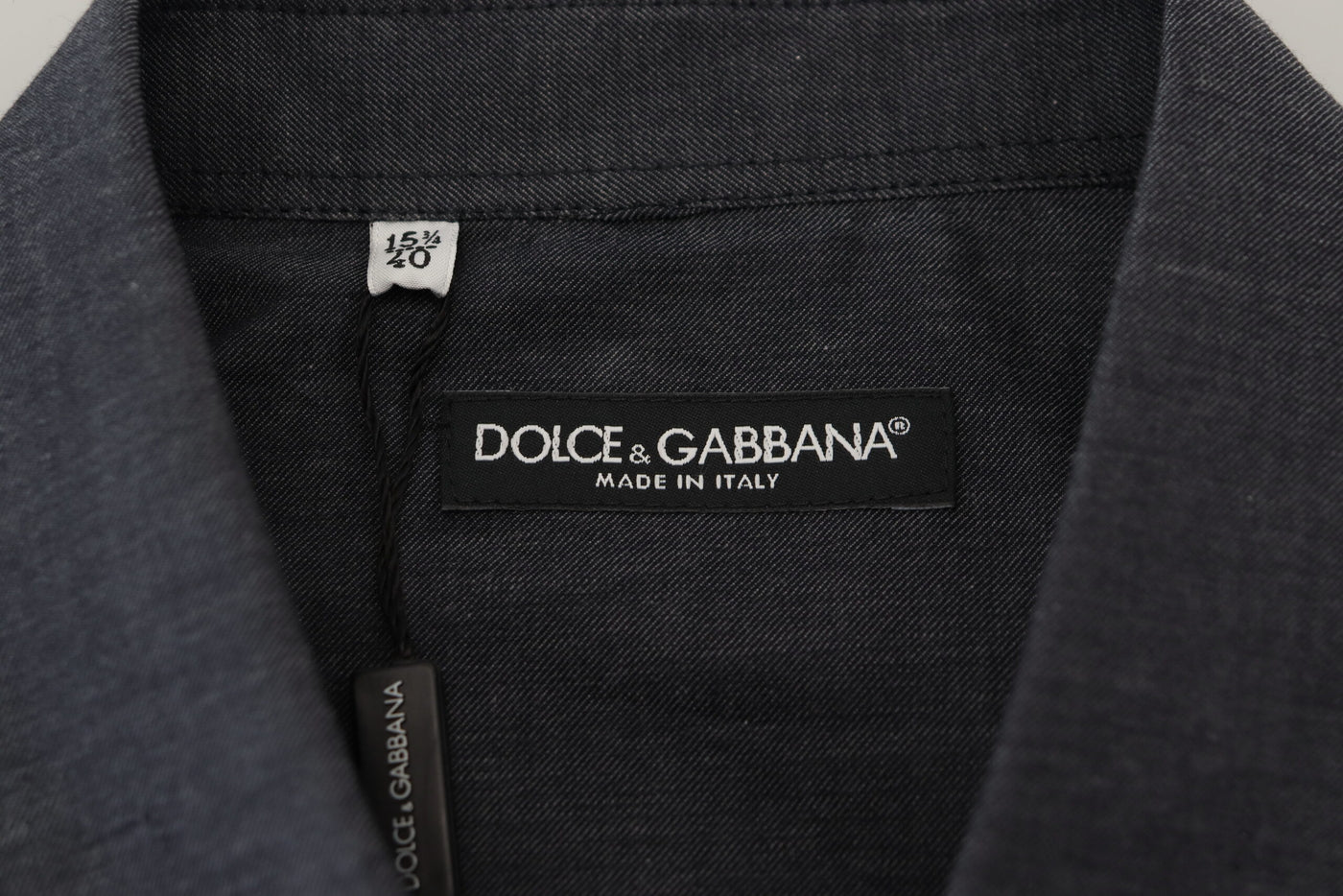 Dolce & Gabbana Elegant Gray Cotton Collared Shirt