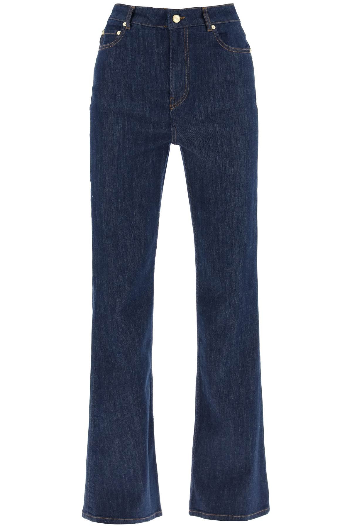 Ganni high-waisted flared jeans-0