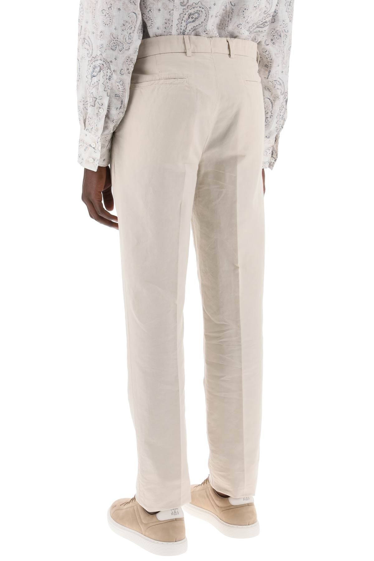 cotton and linen gabardine pants-2