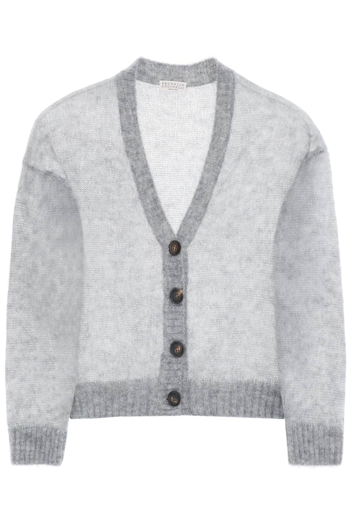 Brunello cucinelli short wool and mohair cardigan-0