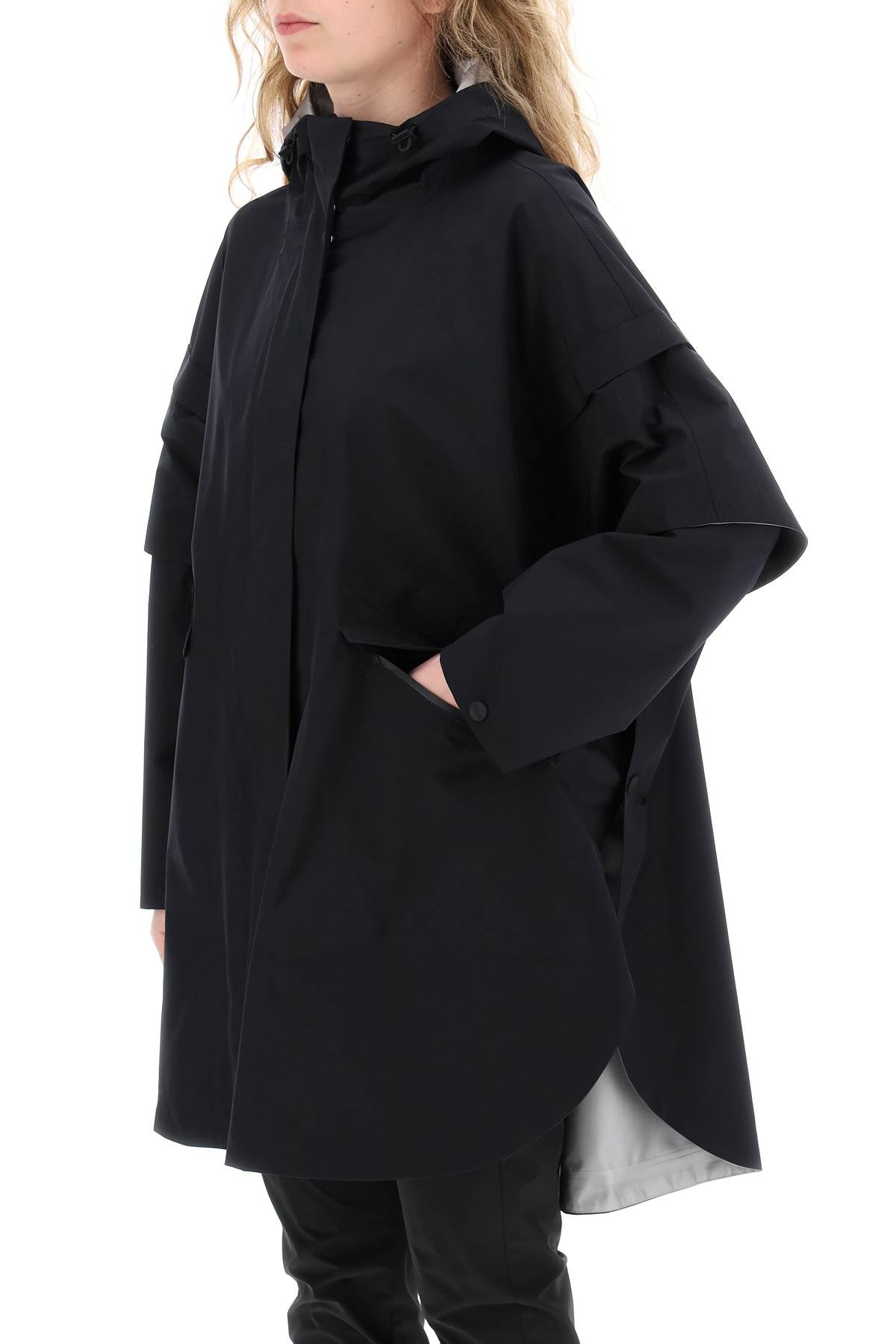 Herno laminar "removable sleeve cape coat-3