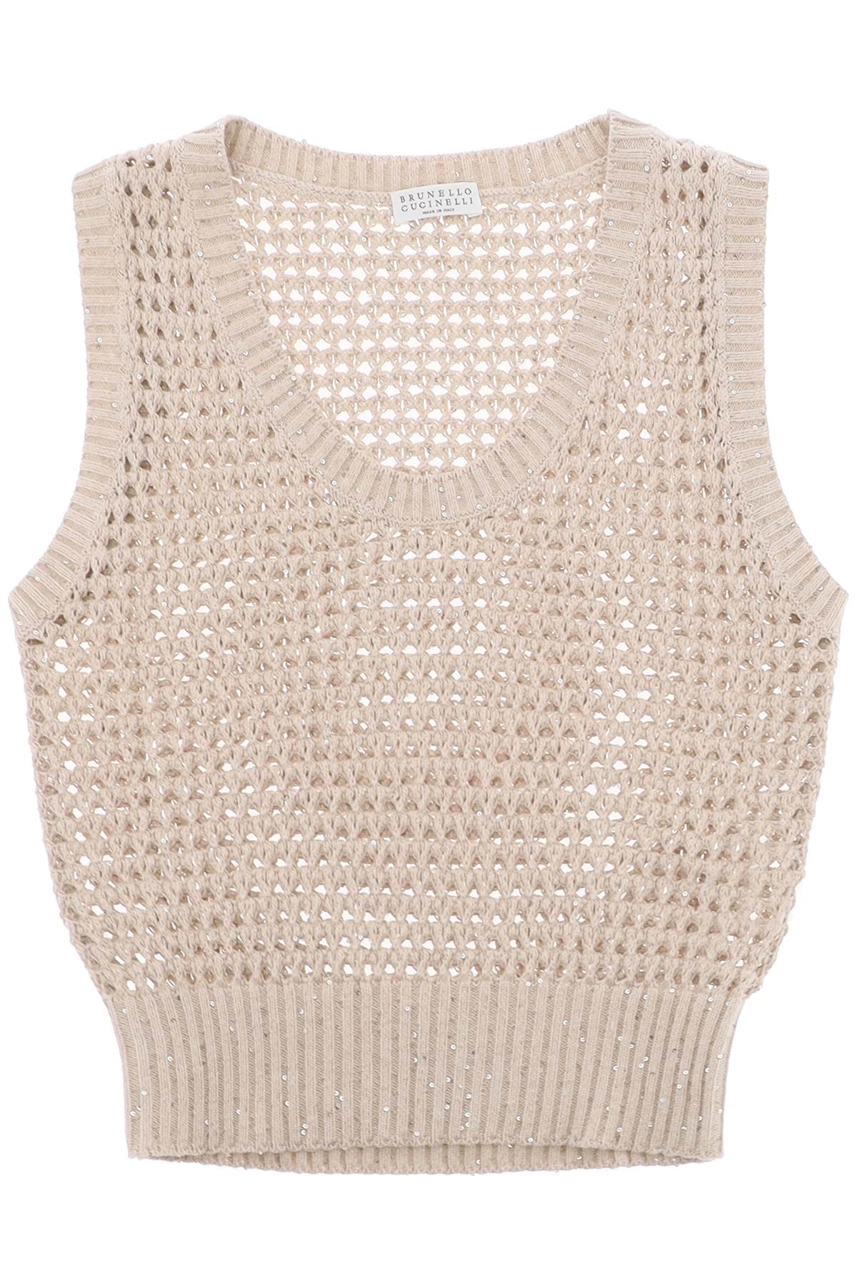 Brunello cucinelli knit top with sparkling details-0