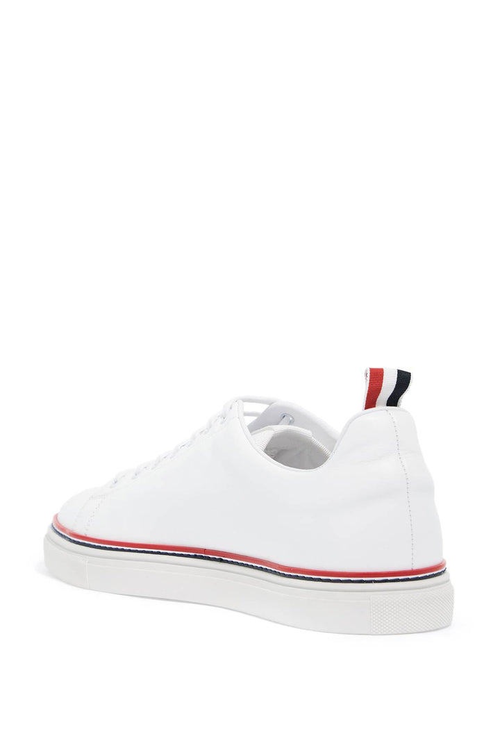 smooth leather sneakers with tricolor detail.-2
