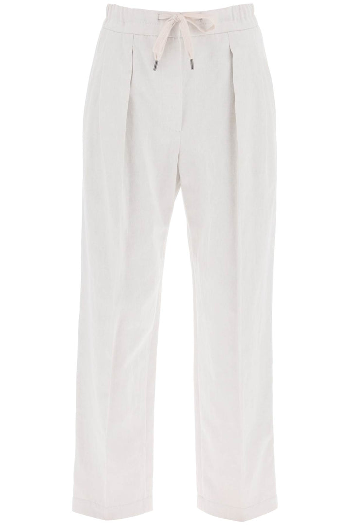 Brunello cucinelli cotton and linen slouchy pants-0