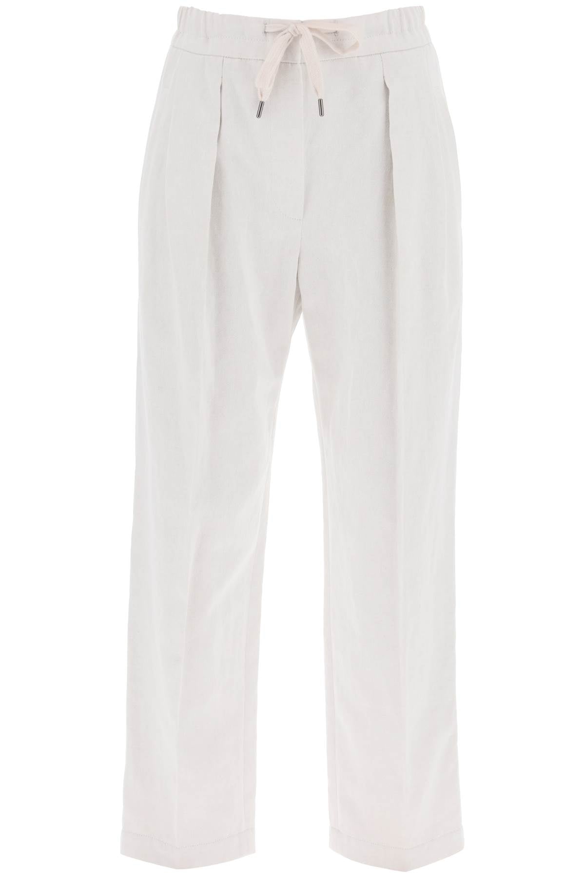 Brunello cucinelli cotton and linen slouchy pants-0