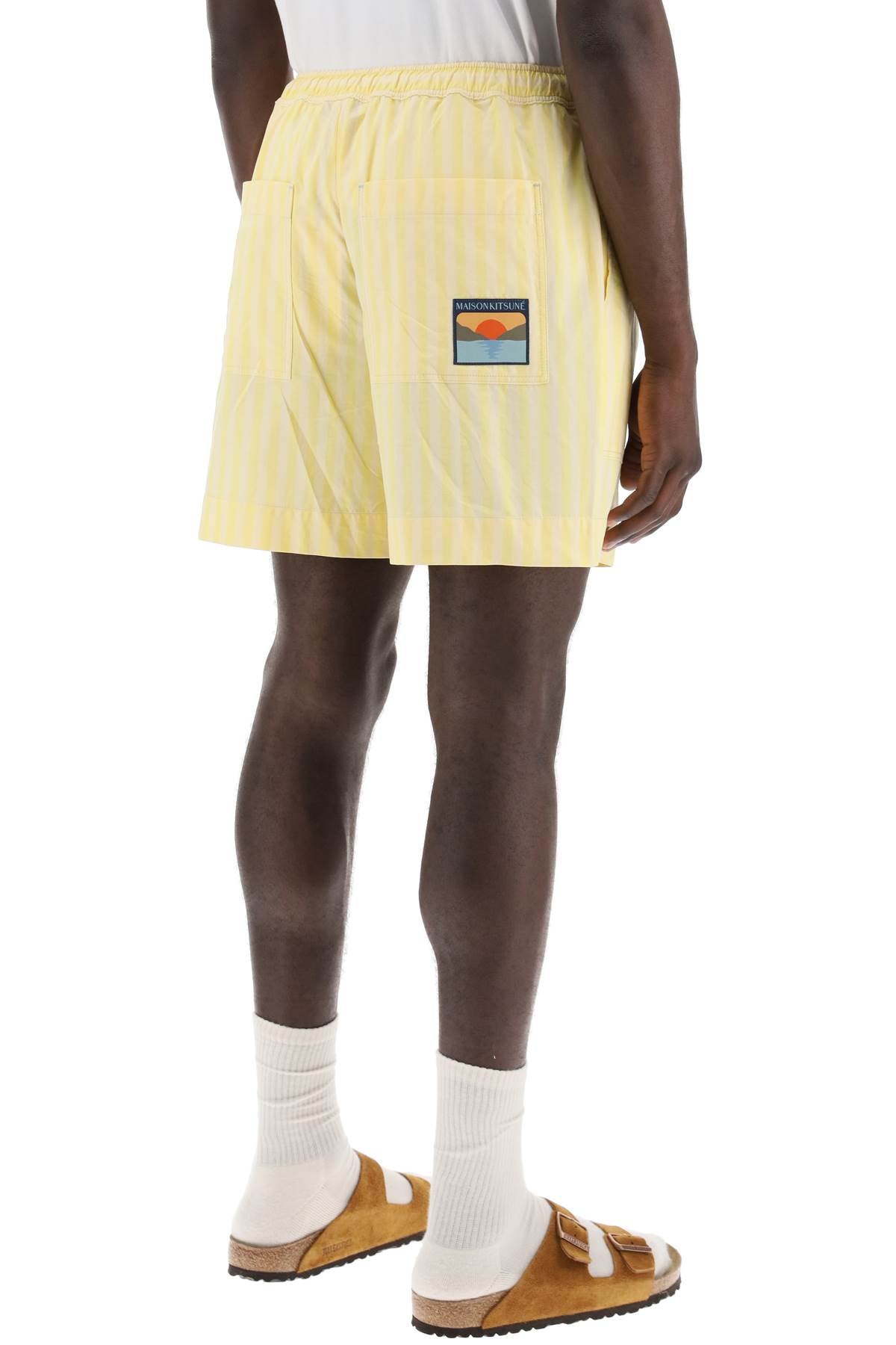 striped poplin bermuda shorts for-2