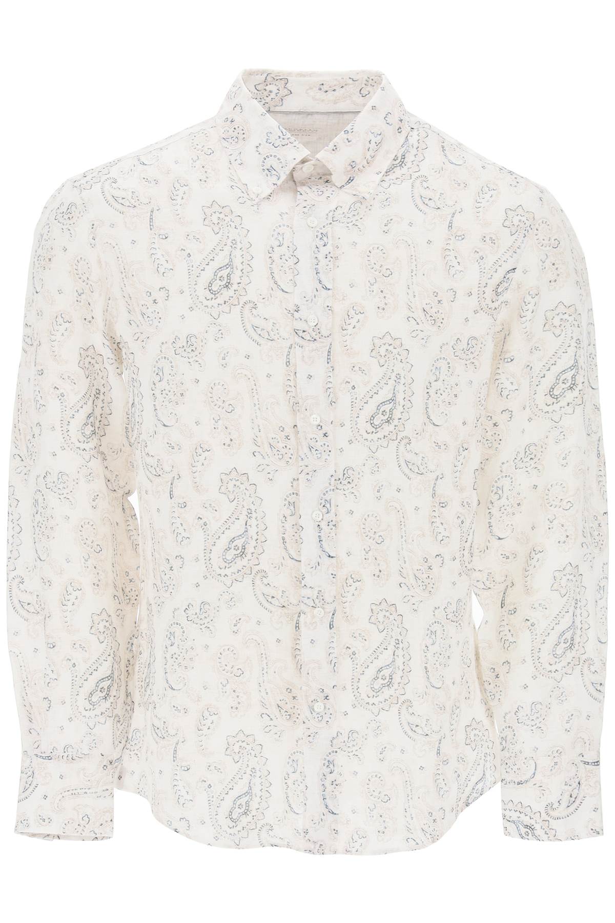 linen shirt with paisley pattern-0