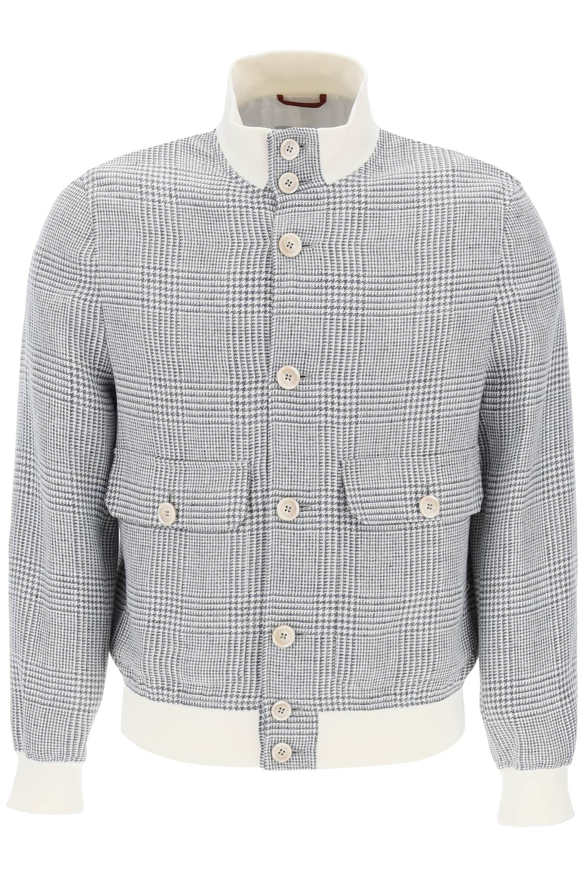 Brunello cucinelli prince of wales check bomber jacket-0