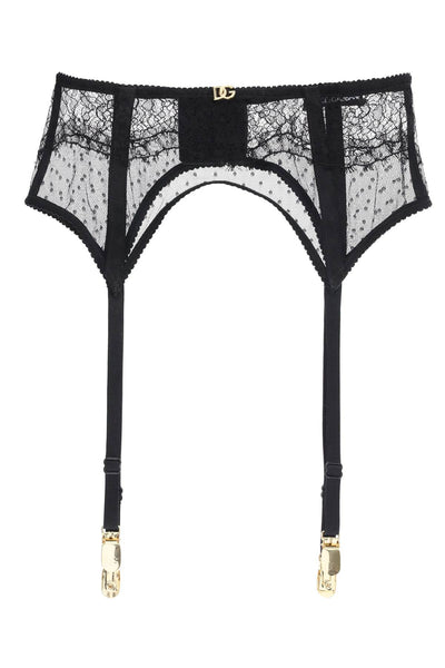 lace garter belt with logo-0