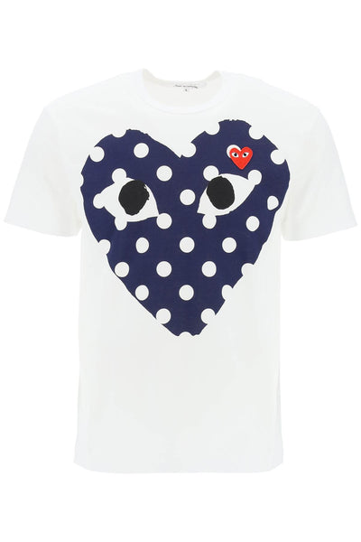 "polka dot heart print t-shirt-0