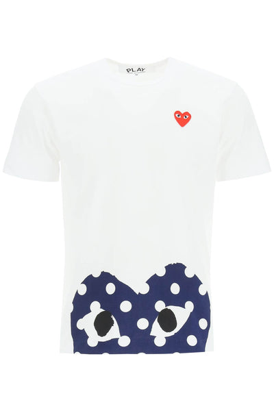 Comme des garcons play heart polka dot t-shirt-0