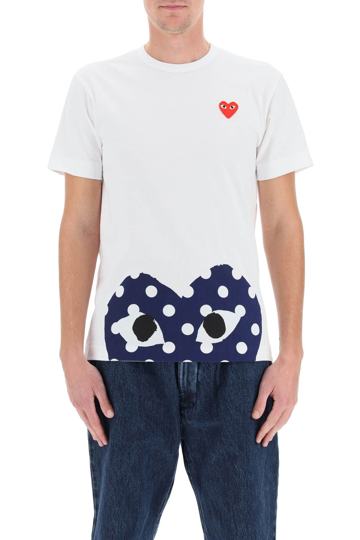 Comme des garcons play heart polka dot t-shirt-1