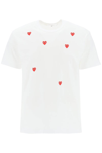 "round-neck t-shirt with heart pattern-0