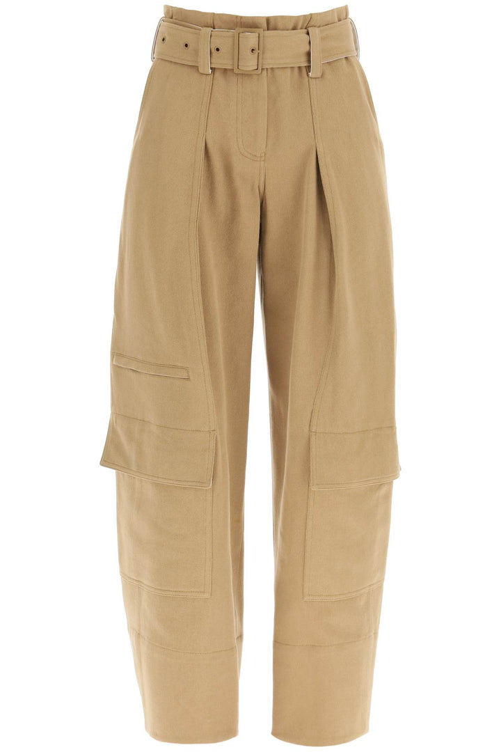 Low classic cargo pants with matching belt-0