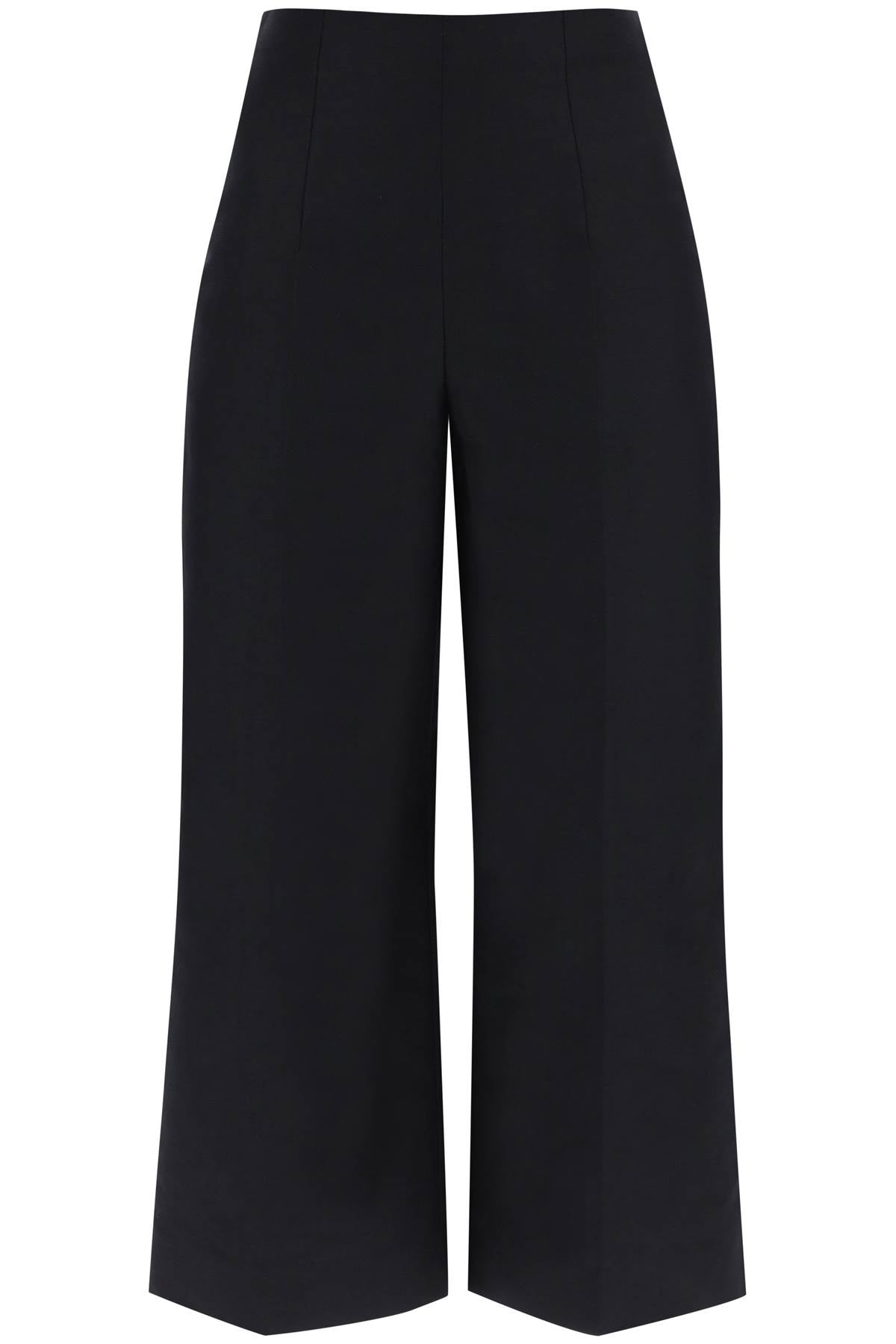 wide-legged cropped pants with flared-0