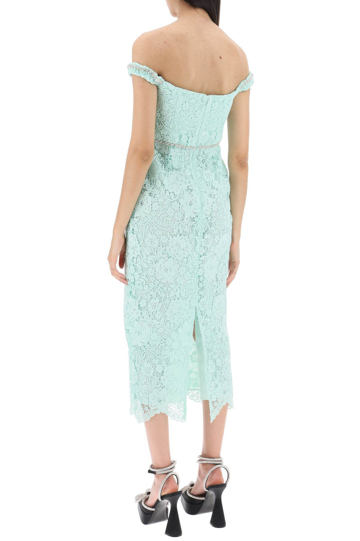 midi dress in floral lace with crystals-2