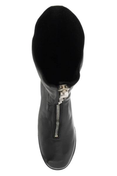 front zip leather boots-1