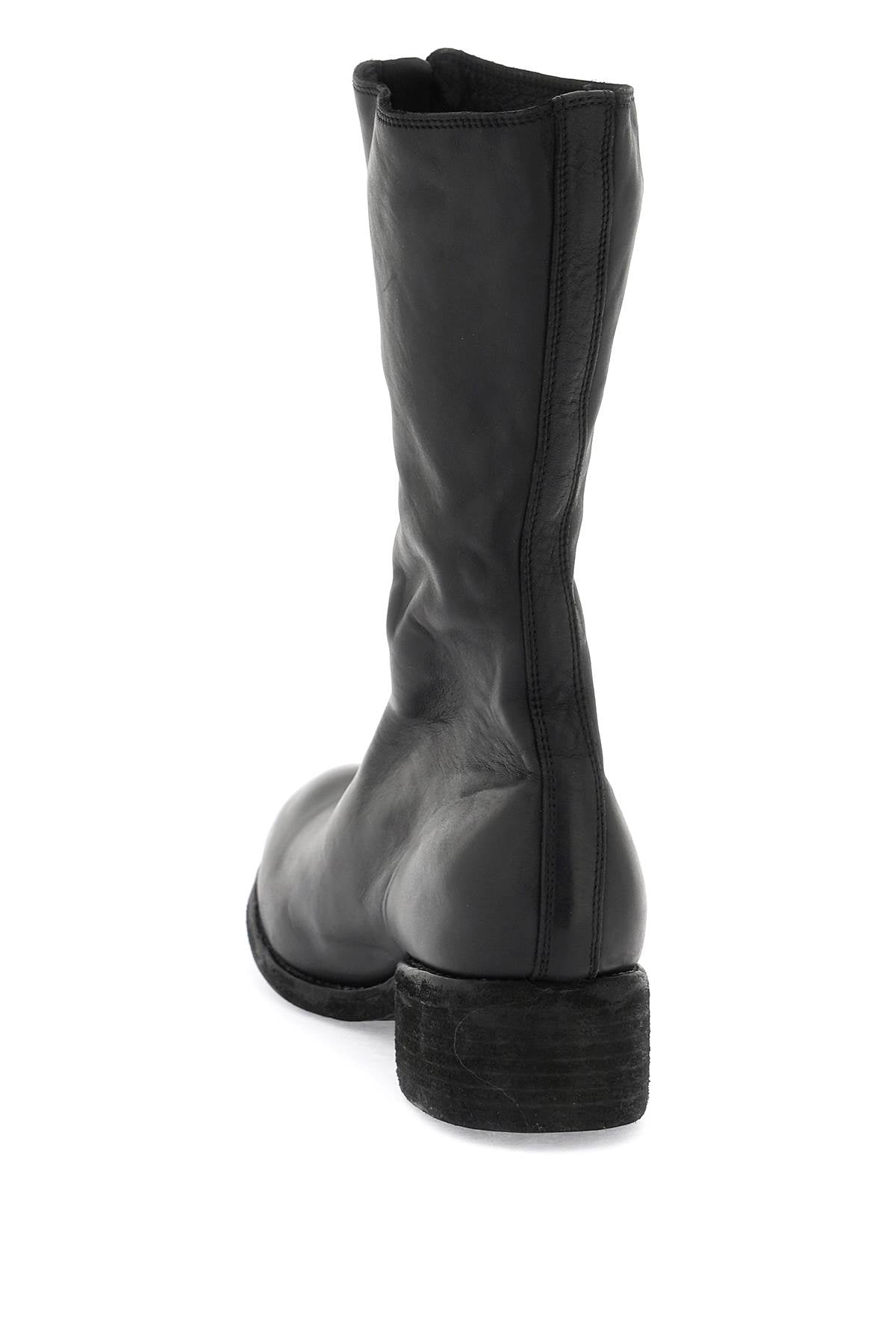 front zip leather boots-2