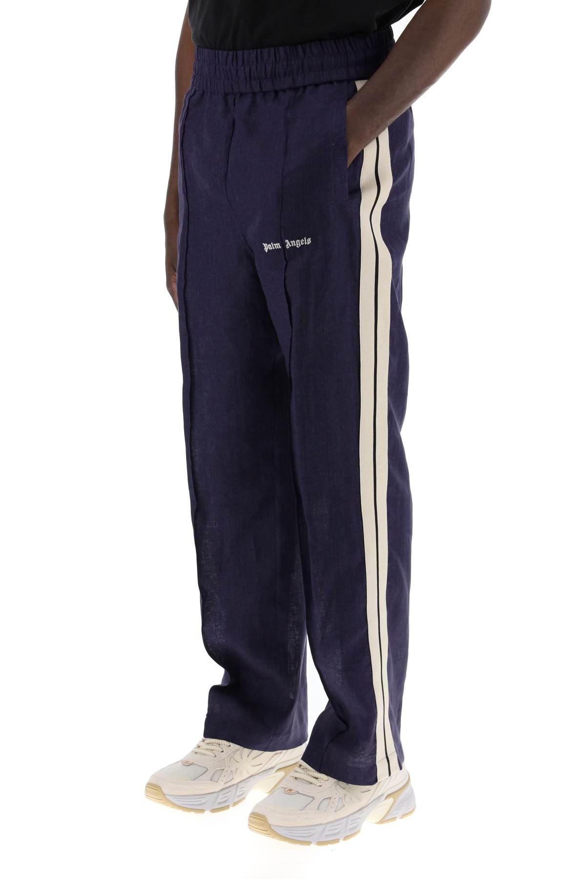 Palm angels linen joggers with side stripes-3