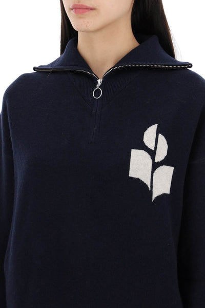 Isabel marant etoile azra sweater with jacquard  logo-3
