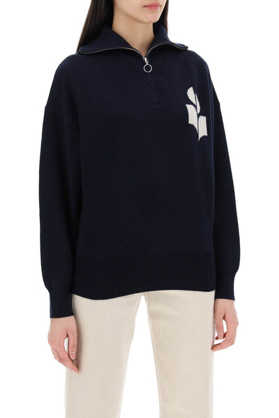 Isabel marant etoile azra sweater with jacquard  logo-1