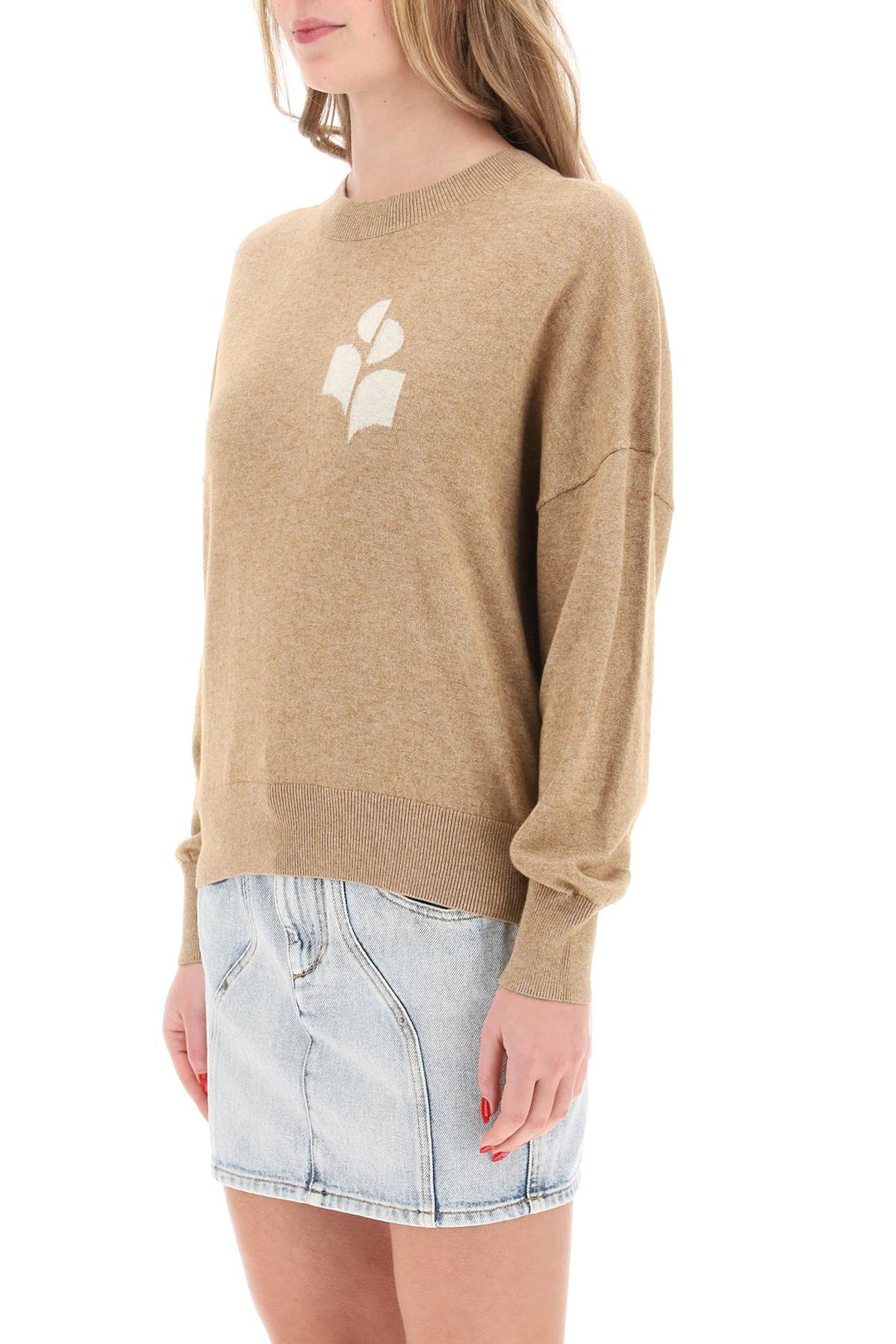 marisans sweater with logo intarsia-3