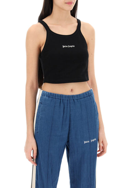 Palm angels embroidered logo crop top with-1