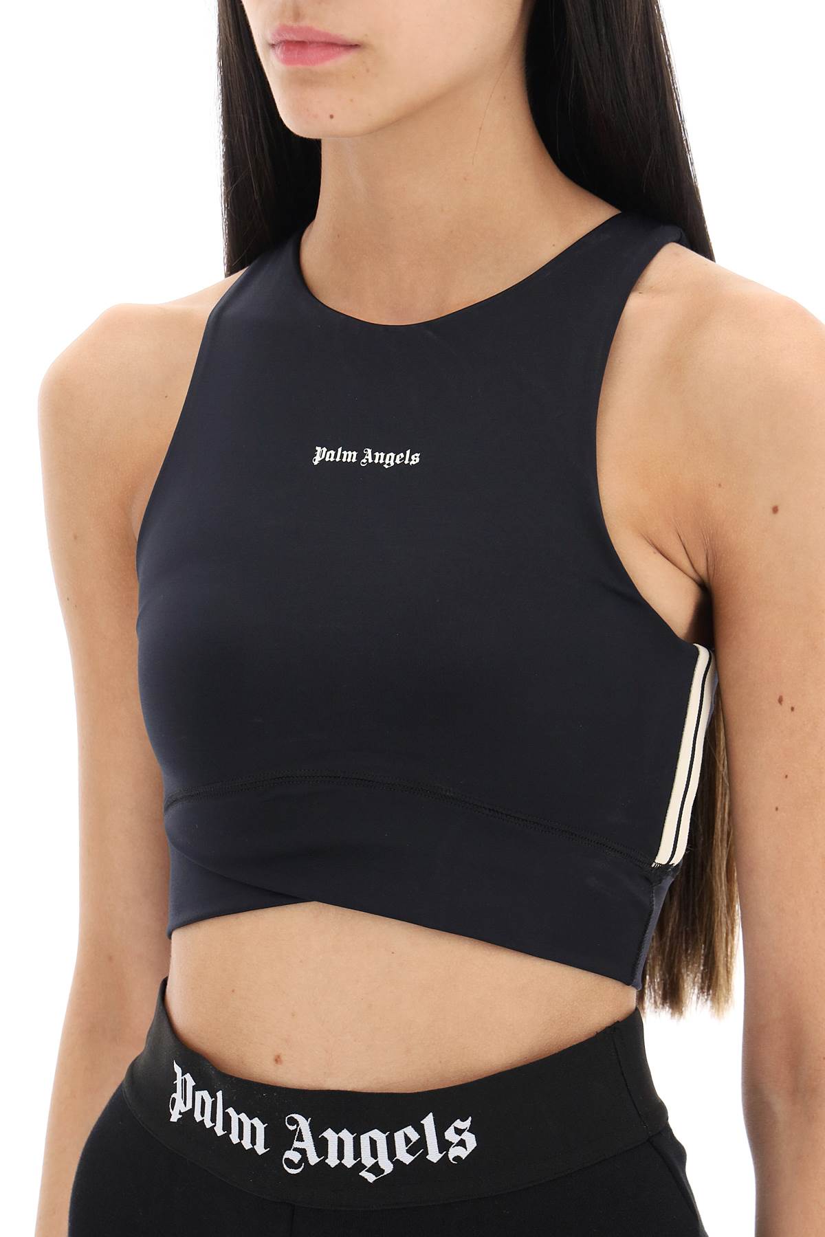 Palm angels cropped top with side bands-3